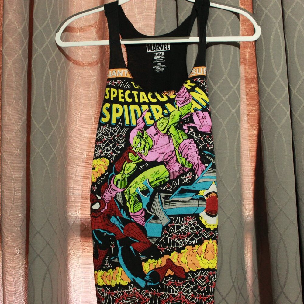 Hot Topic Adult Marvel Spectacular Spider-Man Tank Top Black Size Small